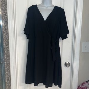Time and Thru wrap black dress